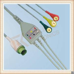 Spacelabs 17 Pin One Piece Ecg Cable, Cable 3 Leads, Snap, Iec