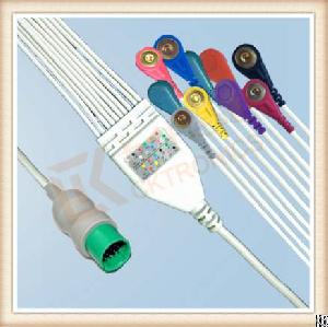 Spacelabs One Piece Ecg Cable 10 Leadwires Snap, Aha