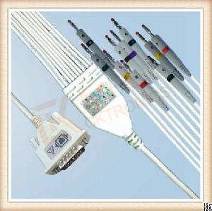 Spacelabs Sl6 One Piece Ecg Cable 10 Leadwires Banana, Iec