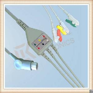 Sw Artema One Piece Ecg Cable, Cable 3 Leads, Grabber, Iec