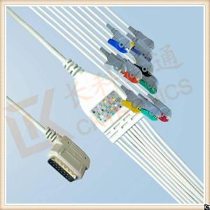 Top Sale Kenz Pc 109 One Piece Ecg Cable 10 Leadwires Banana, Aha