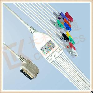 Top Selling Kenz Pc 109 One Piece Ecg Cable 10 Leadwires Clip, Iec