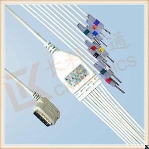 tpu kenz pc 109 ecg cable 10 leadwires needle aha