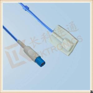 Hellige 10 Pin Reusable Spo2 Sensor , Pediatric Silicone Soft Tip, L 3m