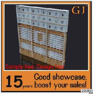 Customized Commercial Clothes Store Wooden And Metal Display Shelves