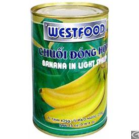 canned banana light syrup viet nam