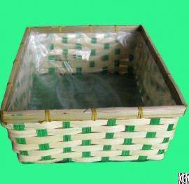 square bamboo mini basket