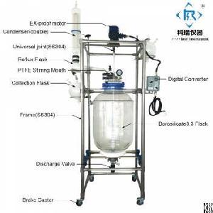 kori lab jacketed reactors condenser reflux flask ptfe seal pilot plant