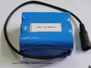 Perma Battery Pack Li-ion 18650 2s3p 7.4v 7800mah With Pcb And 2.1x5.5mm Connector