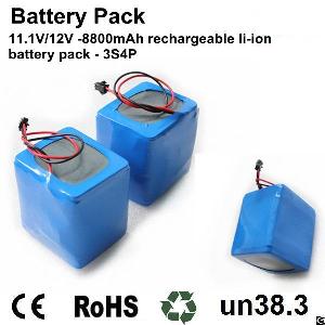 Perma Battery Pack Li-ion 18650 3s4p 11.1v With Pcb And Connector For 12v Dc Power Systems