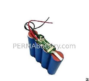 rechargeable li fepo4 18650 4s1p 12v 1500mah battery pack pcb wires