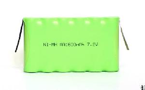 rechargeable ni mh 7 2v 6xaa 1600mah battery pack 2 nickel tabs