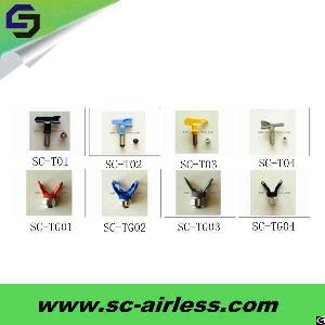 grey blue airless paint sprayer tip spray nozzle