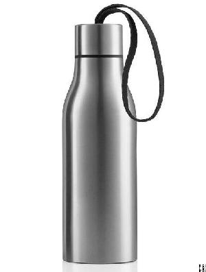 Zc-do-h Thermo Water Bottle With Strap, Brushed Stainless Steel Hand-held Water Bottle