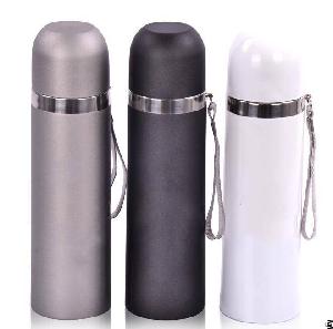 zc h stainless steel water bottle vacuum insulated flask travel mug handle strap 17 ounce