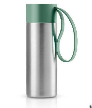 Zc-of-y Thermo Water Bottle With Strap, Brushed Stainless Steel