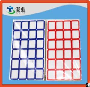 Blue And Red Grid Blank Label