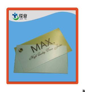 Custom Fashion Design Special Shape Paper Hangtag For Jacket