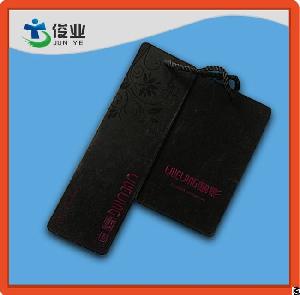 Debossed And Embossed Black Hang Tags Black