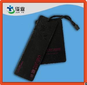 Debossed And Embossed Black Hang Tags Folwer