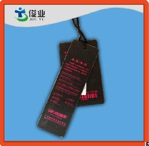 Debossed And Embossed Black Hang Tags Red