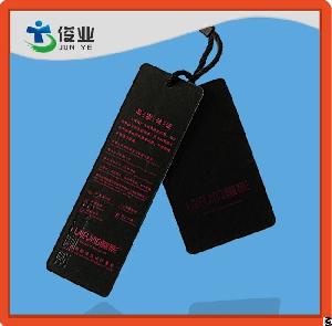 Debossed And Embossed Black Hang Tags Yueying