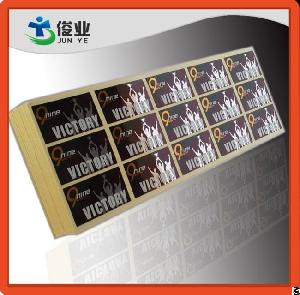 glossy silver printed stickers water purified equipments five