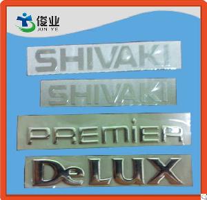 metal nameplate 3d logo adhesive sticker label 3m backing glue