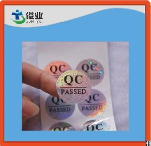 qc passed adhesive laser stickers