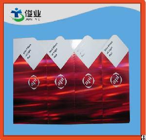 Red Background Printed Adhesive Sticker With Hologram Effect