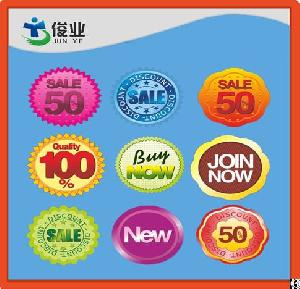 removable adhesive sticker colorful label