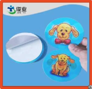 Blue Full Color With The Cute Dog Picture Label