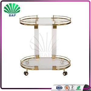 luxury asia cart metal glass trolley room serving