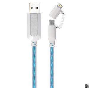 el visible 8 pin lightning micro usb flowing flat cable ldf003