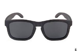 Replica Sunglasses In China Black Natural Wooden Frame Uv400 With Brown Grandient Polarized Lens