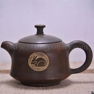 Pure Hand Carving Tea Pots Clay Teapot Rabbit Design Teapots Make In China