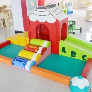 ylw customized software kids soft toy baby indoor playground pool game slide climber