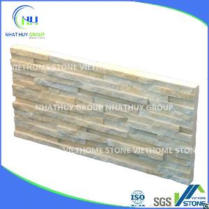 Vietnam Marble Split Face Yellow 15 Lines Wall Panel