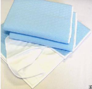 Four Layers Waterproof Reusable Incontinence Bed Pads With Wings Washable Underpads With Flaps