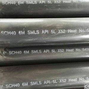 Black Coating Carbon Steel Pipe, Api 5l X52, Sch 40, Dn150