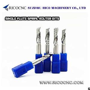 Single Flute Spiral Bits Solid Carbide Up Cut Woodworking Cnc Router Bits