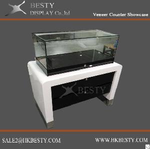 Curved Shape Counter Showcase With Led Light