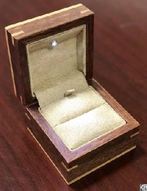 Wooden Ring Box With Led Light And Fabric