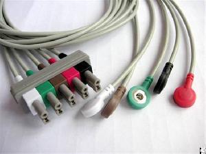 Compatible 5 Ecg Cable , Snap Electrode, Aha Standard