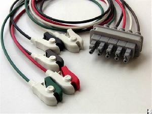 5 leads ecg cable clip electrode