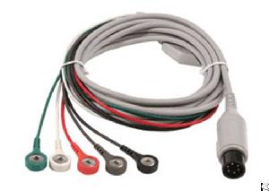 Compatible 6 Pin 3 Leads Ecg Cable