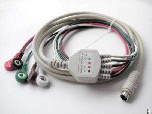 Medical Cable 5 Leads, Aha Standard , 3.6m One Piece Ecg Cable