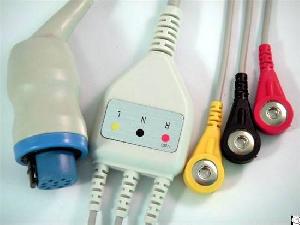 Medical Cable Datex Ecg Cable, Iec Standard, Snap Electrode