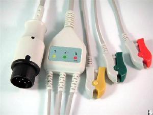 Mek Ekg Cable , Compatible Ecg, Ekg Machine, 3 Leads Cable