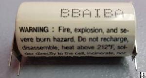 Primary Lithium Br 2 / 3a Battery 3.0v 1200mah With Tabs On The Two Ends